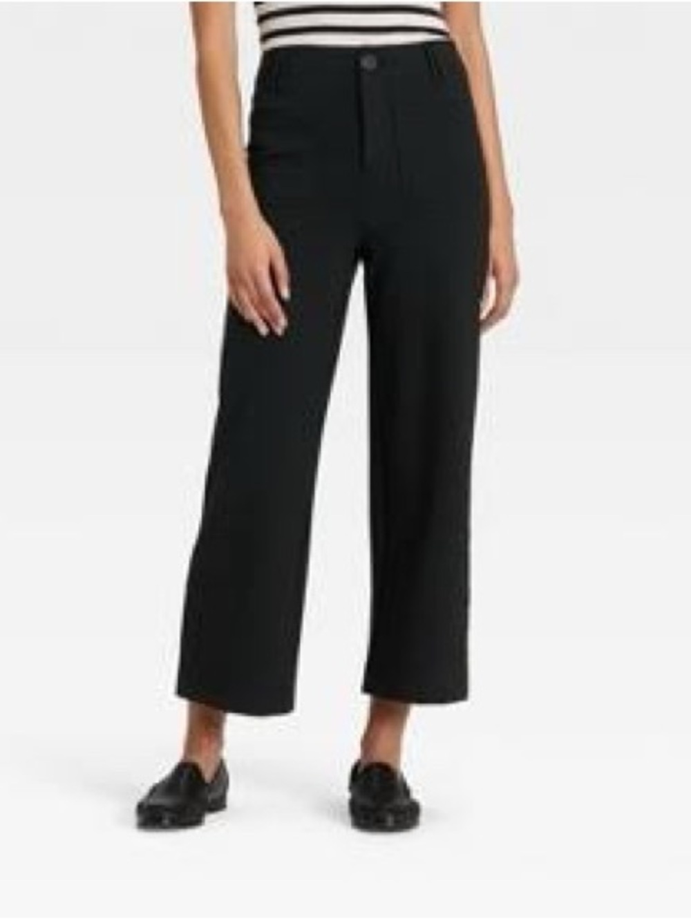 a new day Black Wide-Leg Crop Work Pants 14